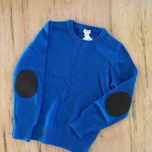 Crewcuts Royal Blue Crewneck Sweater with Black Elbow Patches